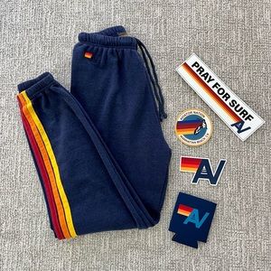 Aviator Nation Women’s Navy 5 Stripe Sweatpants
